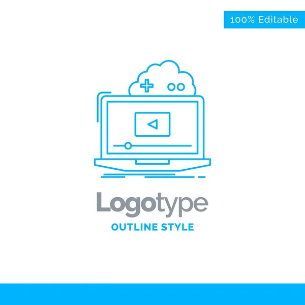 Diseño del logotipo azul para la nube, juego, en línea, streaming, vídeo. Busi. — Vector de stock