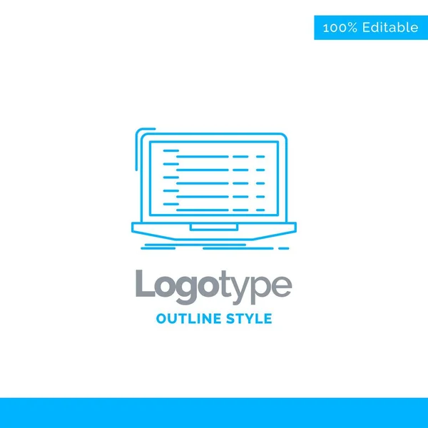 Синій Дизайн Логотипу Api App Кодування Розробника Ноутбука Бізнес Концепція — стоковий вектор