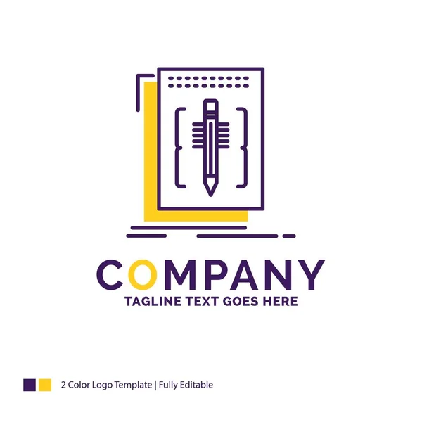 Company Name Logo Design Code Edit Editor Language Program Purple — Stock Vector