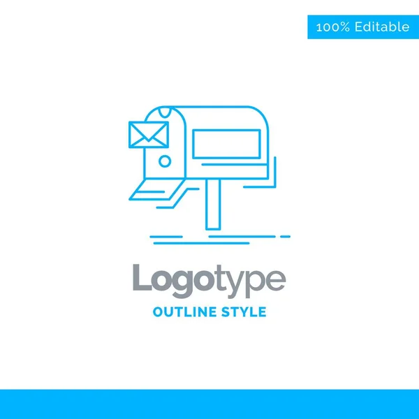 Diseño Logo Azul Para Campañas Email Marketing Newsletter Correo Concepto — Vector de stock
