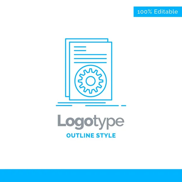 Синій Дизайн Логотипу Коду Виконуваний Файл Запущений Скрипт Бізнес Концепція — стоковий вектор