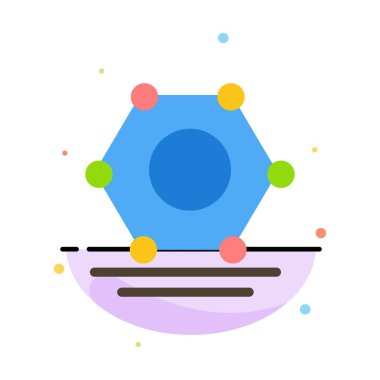 Dijital, ağ, süper bağlı soyut düz renk simgesi Templ