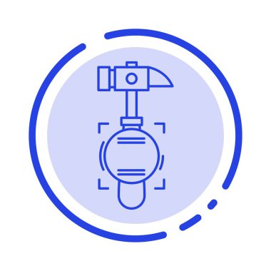 Çekiç, Çarpışma, Break, Takım MaviSi Noktalı Çizgi Simgesi