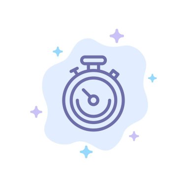 Saat, Spor, Kronometre, Soyut Bulut Backg'de Zaman Mavisi Simgesi