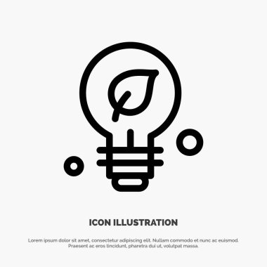 Ekoloji, Çevre, Yeşil, Fikir Çizgisi Simge Vektörü