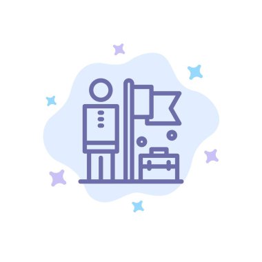 Başarılı, Başar, İşadamı, Soyut C'de Mavi Simge Bayrağı