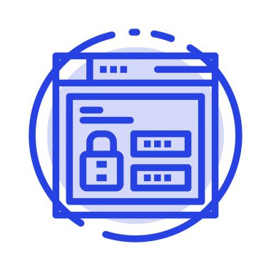 Tarayıcı, Web, Kilit, Kod Mavi Noktalı Çizgi Simgesi