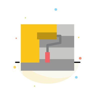 İnşaat, Boyama, Rulo, Araç Soyut Düz Renk Simgesi Te