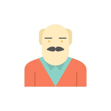 Büyükbaba, Baba, İhman, Amca Düz Renk Simgesi. Vektör simgesi ba