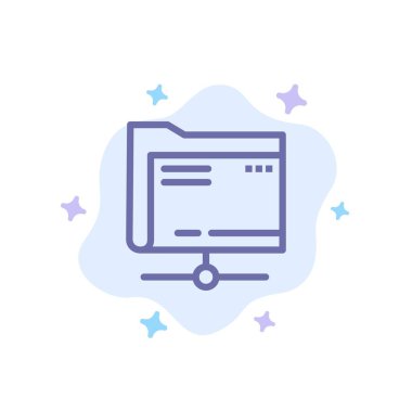 Klasör, Veri, Sunucu, Soyut Bulut Backgr'de Depolama Mavi Simgesi