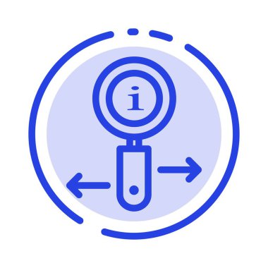 Bilgi, Bilgi, Yakınlaştırma, Arama Mavi Noktalı Çizgi Simgesi