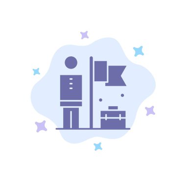 Başarılı, Başar, İşadamı, Soyut C'de Mavi Simge Bayrağı