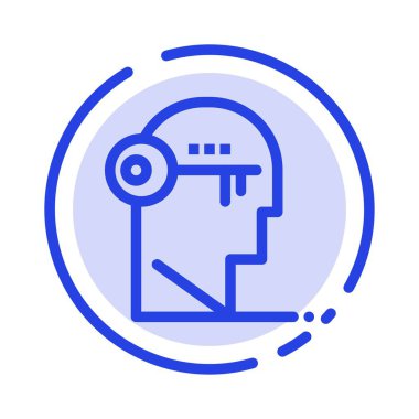 Beyin, Anahtar, Kilit, Zihin, Mavi Noktalı Satır Simgesini Aç