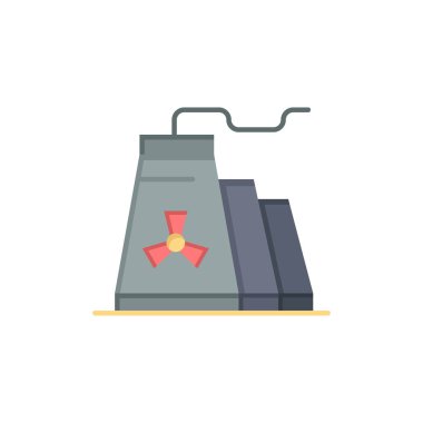 Bina, Inşaat, fabrika, sanayi düz renk simgesi. Vect