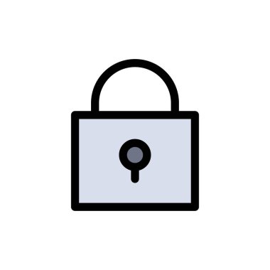 Twitter, kilit, kilitli düz renk simgesi. Vektör simgesi Banner Templ