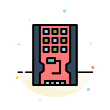 Disk, Sürücü, Donanım, Katı, Ssd Soyut Düz Renk Simgesi Templ