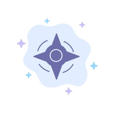 Pusula, Navigasyon, Soyut Bulut Arka Planda Yol Mavisi Simge