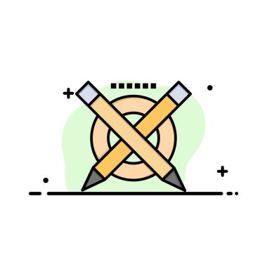 Kalem, Eğitim, Kalem, Hat İş Düz Hat Dolgulu Simge Vec