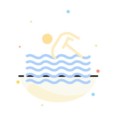 Aktivite, Spor, Yüzme, Yüzme, Su Soyut Düz Renk Simgesi 