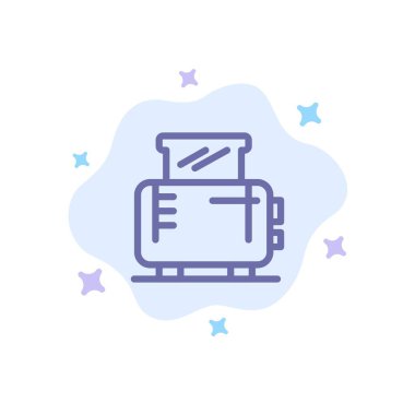 Soyut Bulut Bac Üzerinde Elektrik, Ev, Makine, Tost Makinesi Mavi Simge