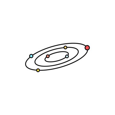 Galaksi, astronomi, gezegenler, sistem, evren Düz Renk Simge Vec