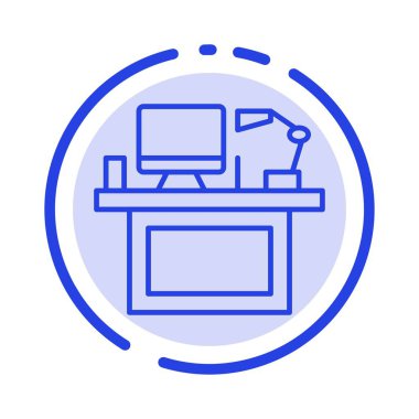 Bilgisayar, Masa, Masaüstü, Monitör, Ofis, Yer, Masa Mavisi Dott