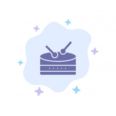 Drum, Soyut Bulut Arka Plan Üzerinde Kutlama Mavi Simge