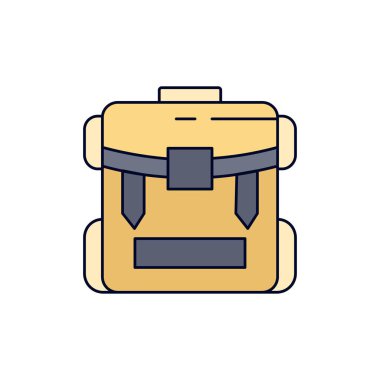 çanta, kamp, fermuar, yürüyüş, bagaj Düz Renk Simge Vektör