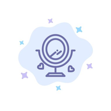 Ayna, Aşk, Düğün, Soyut Bulut Arka Plan Üzerinde Mavi Simge Duydum