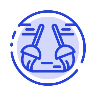 Süpürme, temiz, Temizleme, mavi noktalı çizgi çizgisi simgesi