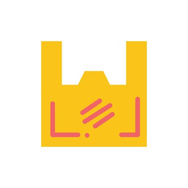 Çanta, Ekoloji, Plastik, Alışveriş, Süpermarket Düz Renk Simgesi. Ve