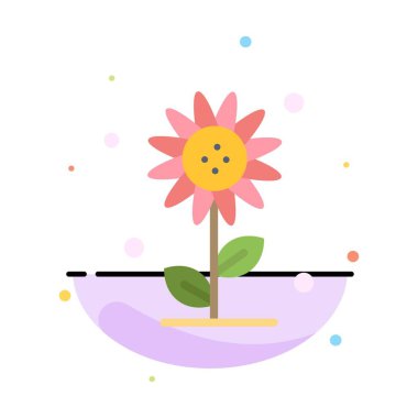 Ayçiçeği, Çiçek, Doğa, Bahar Soyut Düz Renk Simge Templ