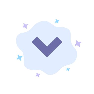 Soyut Bulut Arka Planında Ok, Aşağı, Arka Mavi Simge