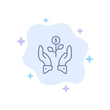 Büyüme, İş, Büyüme, Büyüyen, Dolar, Bitki, Mavi Simge yükseltin 