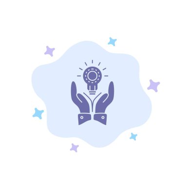 Solution, Bulb, Business, Hand, Idea, Marketing Blue Icon on Abs