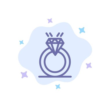 Yüzük, Elmas, Öneri, Evlilik, Soyut Cl Aşk Mavi Simge
