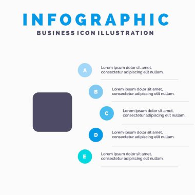 Kutu, Onay Kutusu, İşaretlenmemiş Katı Simge Bilgi Grafikleri 5 Adım Mevcut