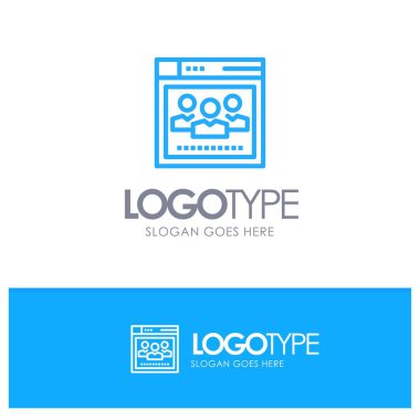 Tarayıcı, Ağ, Web, Eğitim Mavi Logo Hattı Stil
