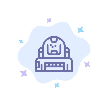 Astronot, Kozmonot, Kaşif, Kask, Koruma Mavi Simge 