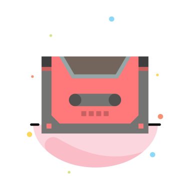 Analog, Ses, Kaset, Kompakt, Güverte Soyut Düz Renk Simgesi 