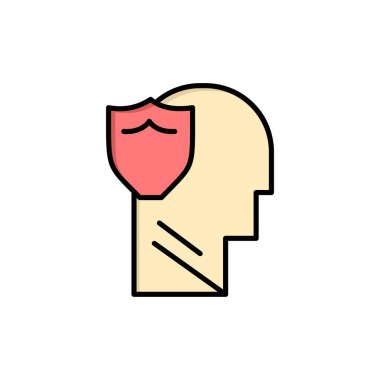 Shield, Secure, Erkek, Kullanıcı, veri düz renk simgesi. Vektör simgesi b