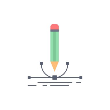 Çizim, tasarım, kalem, grafik, çizmek düz renk simge vektör