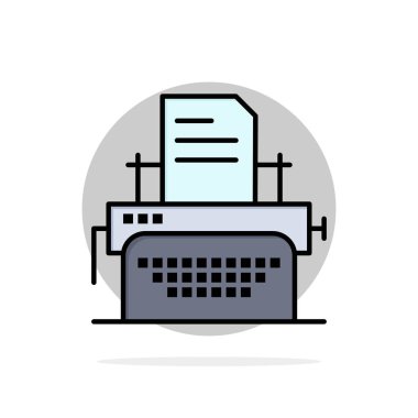 Yazıcı, Faks, Baskı, Makine Soyut Daire Arka Plan Düz col