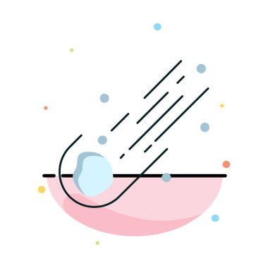 Asteroit, astronomi, meteor, uzay, kuyruklu yıldız Düz Renk Simge Vektör