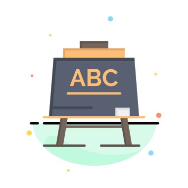 Öğrenme, Öğretmen, Abc, Board Abstract Flat Color Icon Şablonu