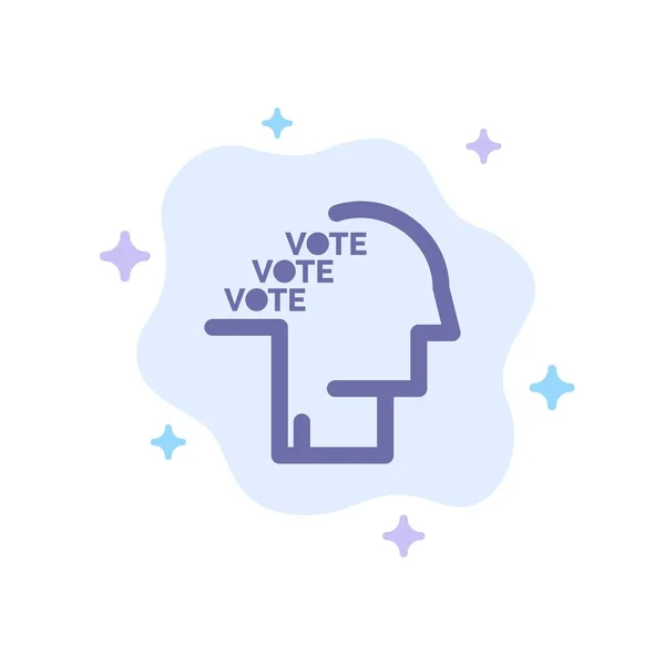 Stemming, verkiezing, poll, referendum, toespraak blauw pictogram op abstract — Stockvector