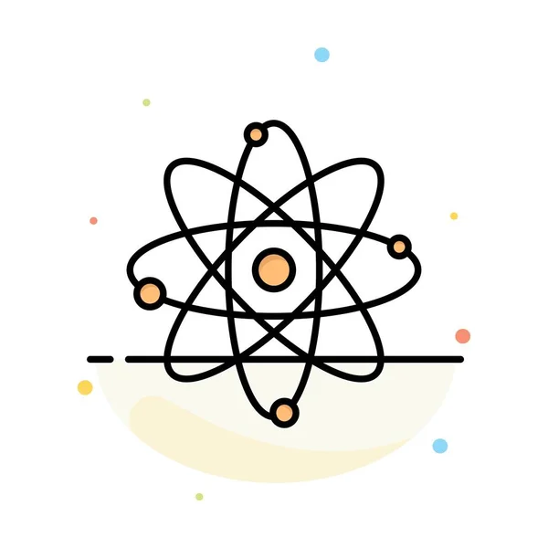 Atom, kémia, molekula, laboratóriumi absztrakt lapos szín ikon T — Stock Vector