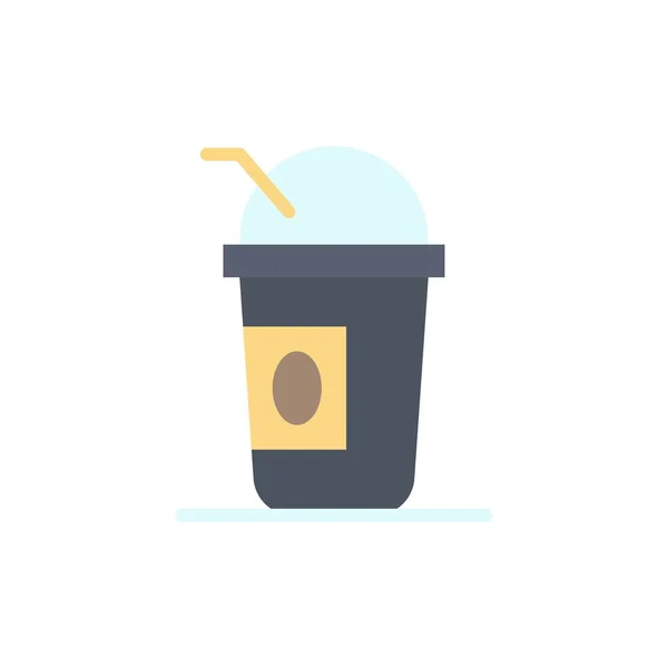 América, Americano, Limonada, Estados Unidos Flat Color Icon. Vector ico — Vetor de Stock