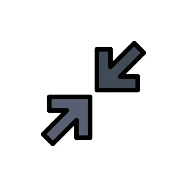 Flechas, Flecha, Zoom icono de color plano. Banner icono vectorial Templat — Archivo Imágenes Vectoriales
