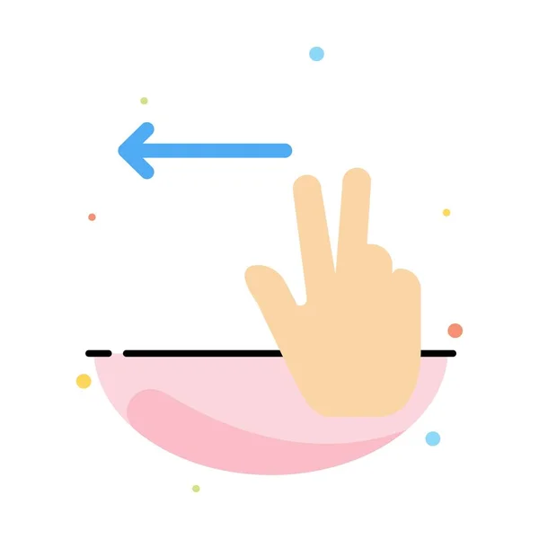手指， 手势， 左抽象平面颜色图标模板 — 图库矢量图片
